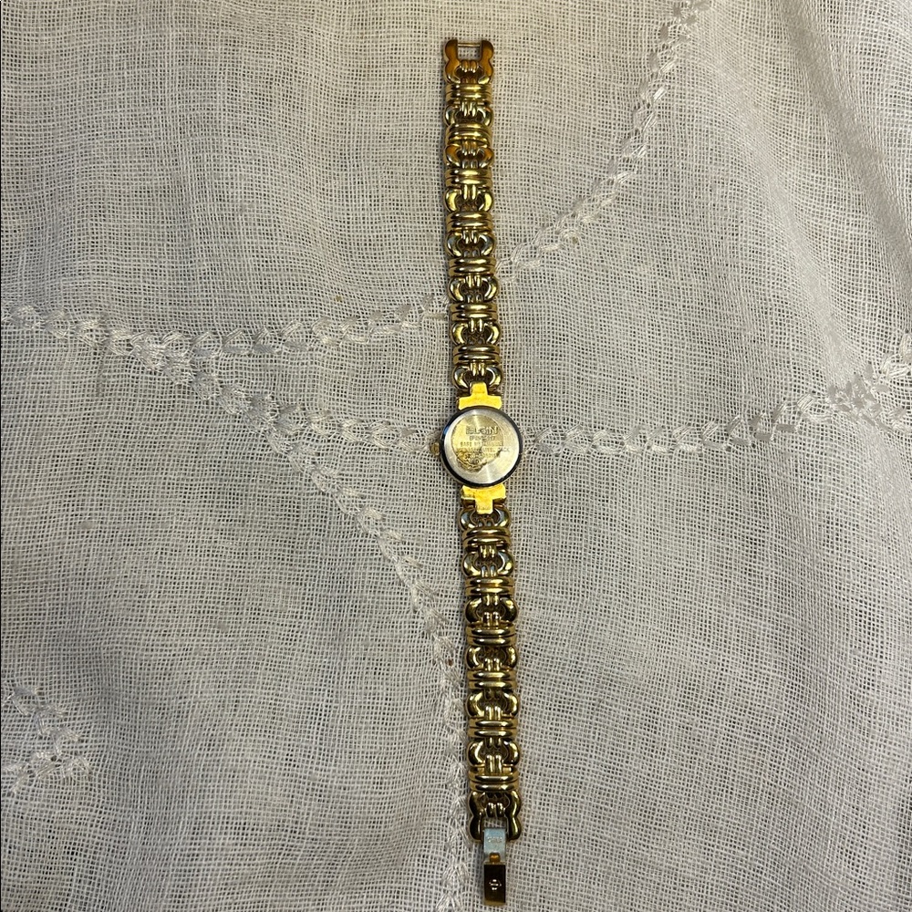 ELGIN ep850-017 elegant golden tone watch with diamond accents - Picture 6 of 10